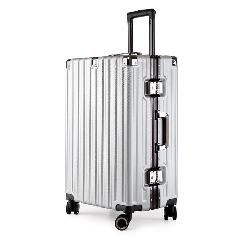 Aluminum Alloy Hard-Shell Suitcase with TSA Lock -22" Spinner Luggage in Silver-Home & Garden > Travel > Suitcases-PEROZ Accessories