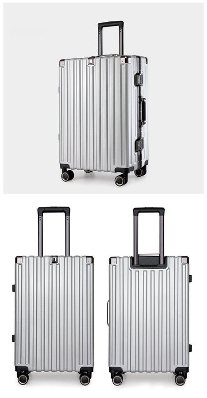 Aluminum Alloy Hard-Shell Suitcase with TSA Lock -22" Spinner Luggage in Silver-Home & Garden > Travel > Suitcases-PEROZ Accessories