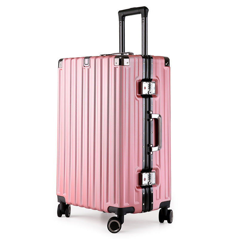 Aluminum Alloy Hard-Shell Suitcase with TSA Lock -22" Spinner Luggage in Pink-Home & Garden > Travel > Suitcases-PEROZ Accessories