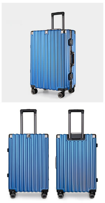 Aluminum Alloy Hard-Shell Suitcase with TSA Lock -22" Spinner Luggage in Blue-Home & Garden > Travel > Suitcases-PEROZ Accessories