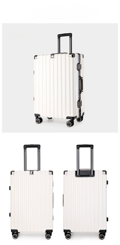 Aluminum Alloy Hard-Shell Suitcase with TSA Lock -22" Spinner Luggage in White-Home & Garden > Travel > Suitcases-PEROZ Accessories