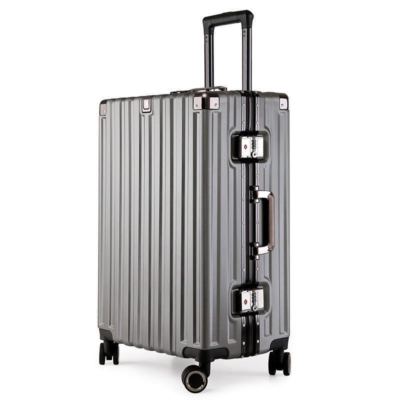 Aluminum Alloy Hard-Shell Suitcase with TSA Lock -22" Spinner Luggage in Grey-Home & Garden > Travel > Suitcases-PEROZ Accessories