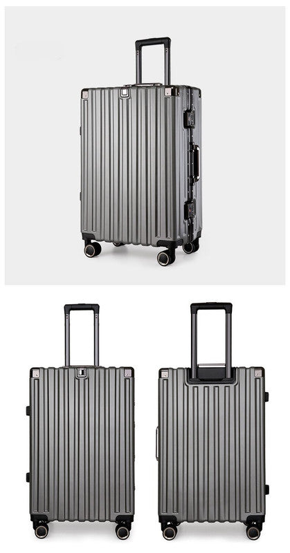 Aluminum Alloy Hard-Shell Suitcase with TSA Lock -22" Spinner Luggage in Grey-Home & Garden > Travel > Suitcases-PEROZ Accessories