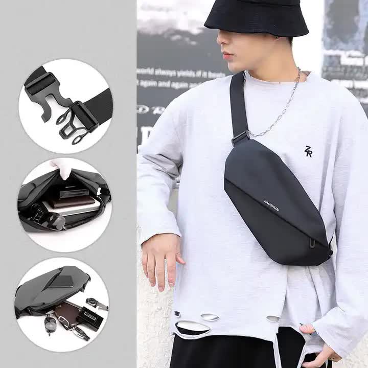 Versatile Crossbody/Fanny Pack for Men - Lightweight and Large Capacity (Black)-Fashion > Men&