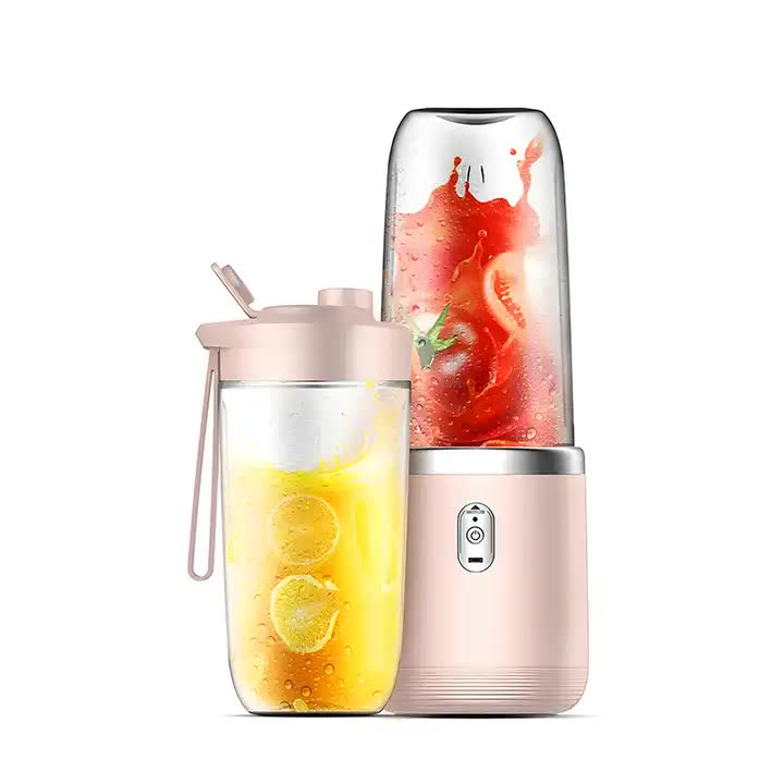 Portable High-Speed Blender with USB Rechargeable Battery - 2-in-1 Bottle and Cup Design, Compact and Powerful (pink)-Home & Garden > Kitchenware > Kitchen Knives-PEROZ Accessories