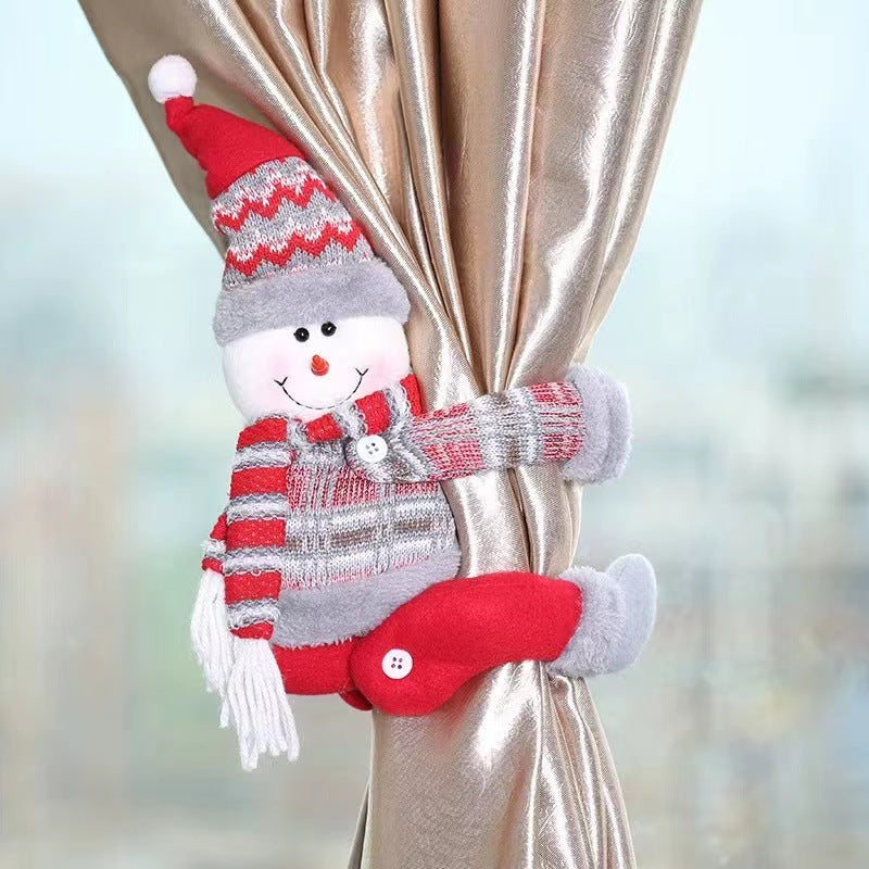 Snowman Curtain Tieback - Festive Plush Christmas Curtain Holder for Holiday Decor 22*44cm 2 PCS-Occasions > Christmas > Christmas Decorations-PEROZ Accessories