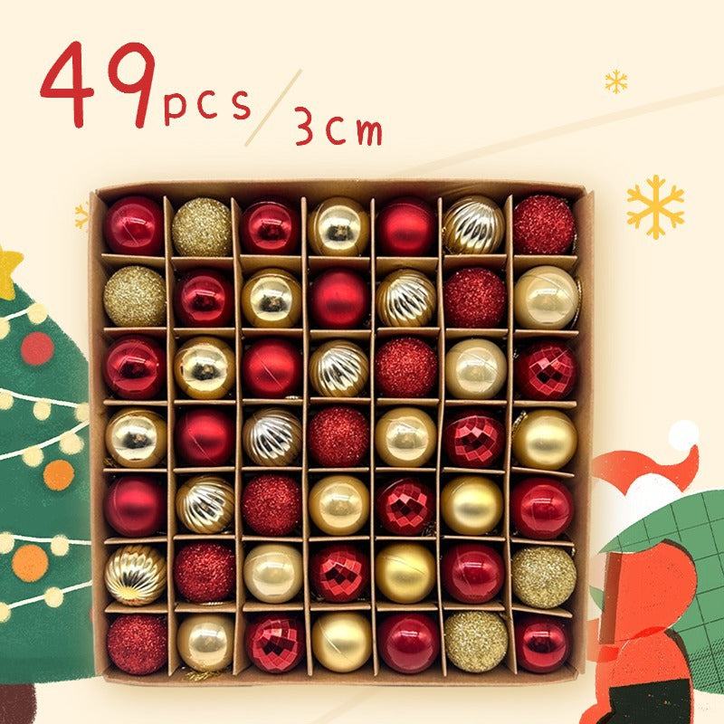 49-Piece Christmas Ornament Set - 3cm Red, Gold Baubles for Christmas Tree Decoration-Occasions > Christmas > Christmas Decorations-PEROZ Accessories