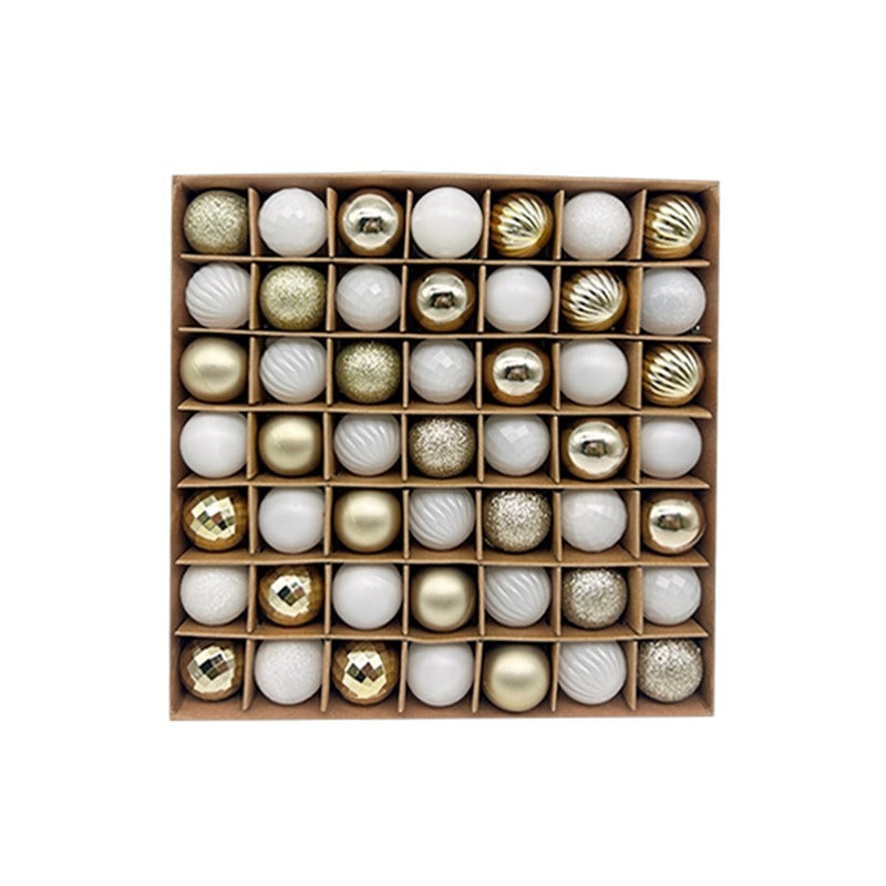 49-Piece Christmas Ornament Set - 3cm White, Gold Baubles for Christmas Tree Decoration-Occasions > Christmas > Christmas Decorations-PEROZ Accessories