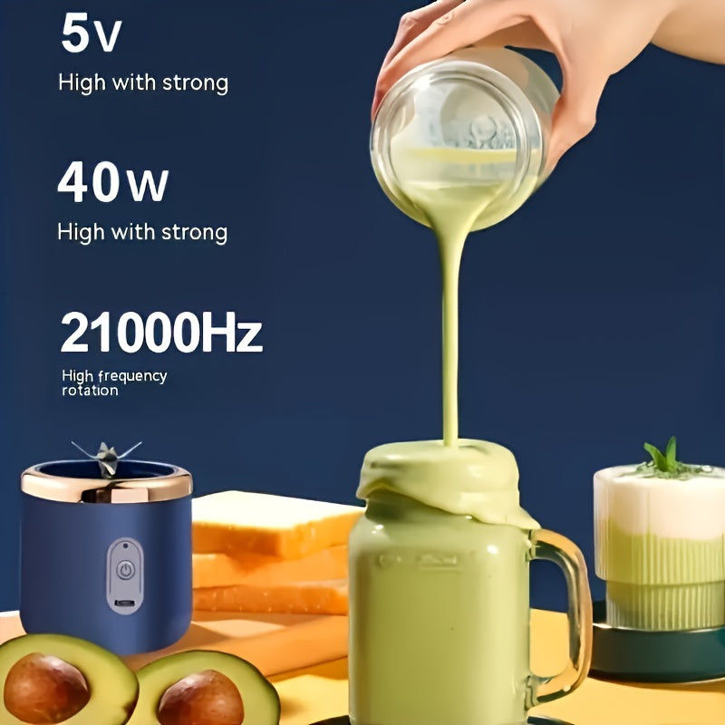 1 x Portable USB Blue Rechargeable Juicer Cup,Portable Blender for Smoothies and Juices - USB Rechargeable, Powerful & Compact-Furniture > Living Room > Coffee Tables-PEROZ Accessories