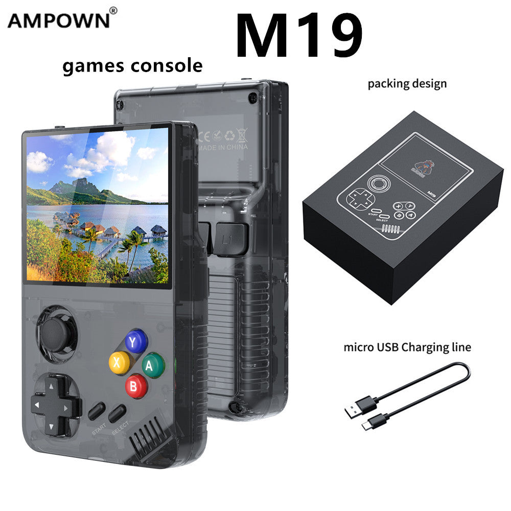 64G Purple MPOWN M19 Handheld Gaming Console - Retro Arcade & PSP Emulator, 3.5-Inch HD Screen, TV Connectivity, Portable 3D Gaming Device-Baby & Kids > Baby & Kid&