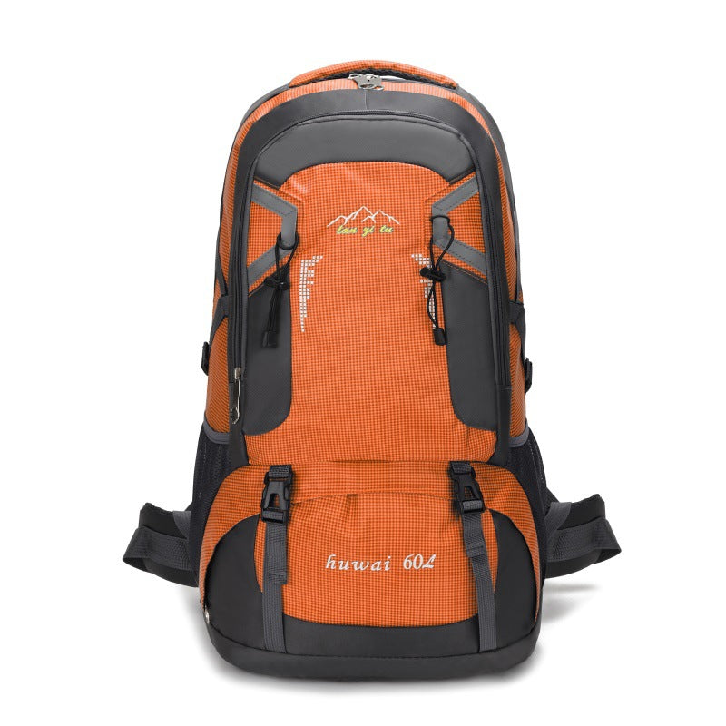 Large 60L Orange Waterproof Hiking Backpack for Travel, Camping, and Outdoor Adventures - Durable and Lightweight-Home & Garden > Travel > Backpacks-PEROZ Accessories