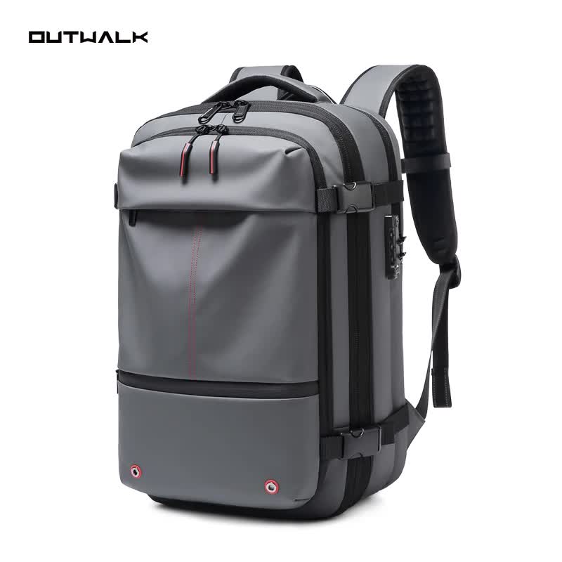 Gray Expandable Waterproof Laptop Backpack - Fits 17-Inch Laptop, Anti-Theft Design, Travel Friendly-Home & Garden > Travel > Backpacks-PEROZ Accessories
