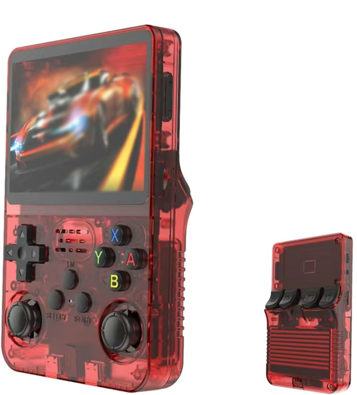 Red Retro Portable Gaming Console with 64GB, 2 Memory Card-3D Games, HD Display, and Dual Joysticks-Gift & Novelty > Games > Video Games-PEROZ Accessories