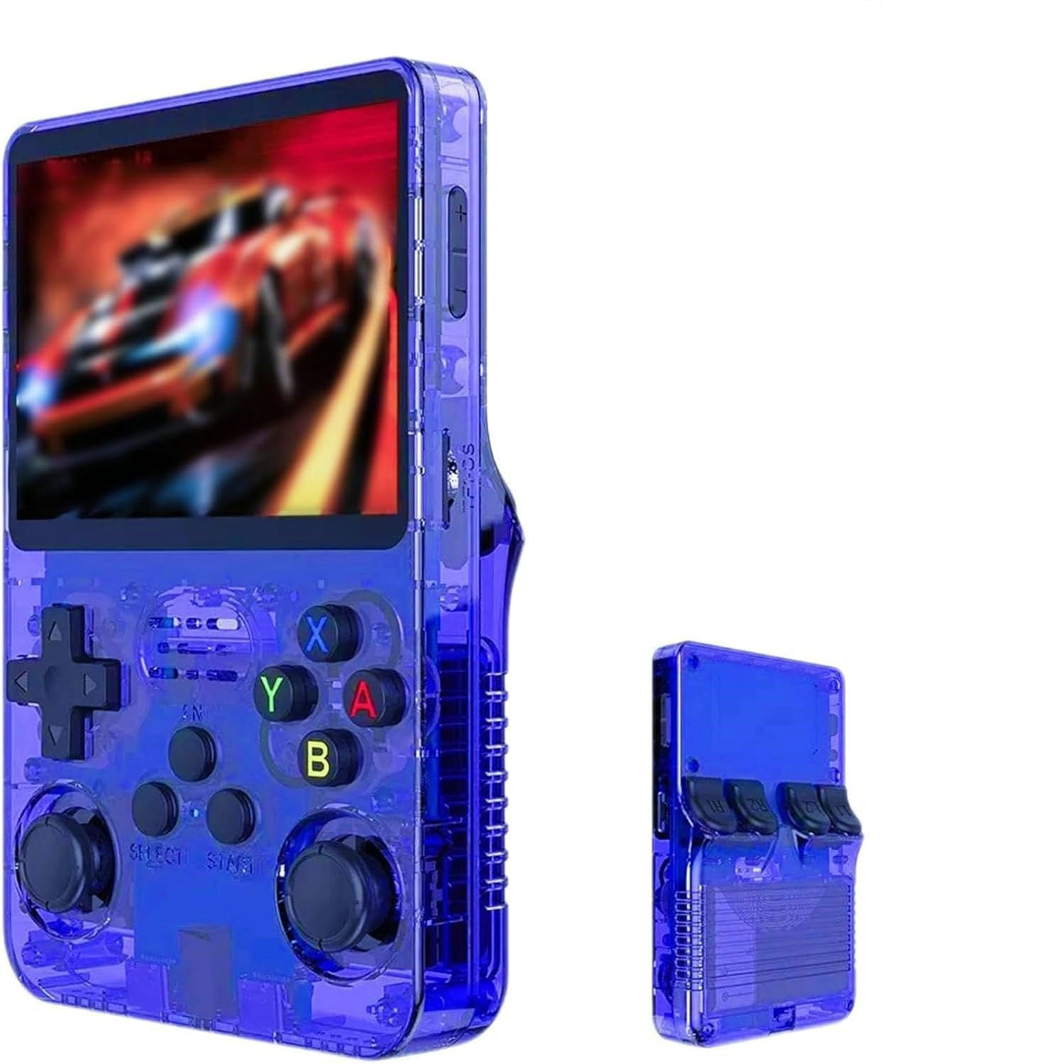 Blue Retro Portable Gaming Console with 64GB, 2 Memory Card-3D Games, HD Display, and Dual Joysticks-Gift & Novelty > Games > Video Games-PEROZ Accessories
