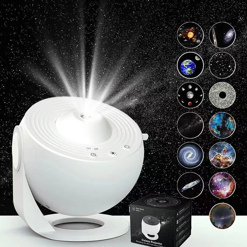High-Definition Focusable Starry Galaxy Projector Lamp - Creative Bedroom Mood Light with 13 Film Slides (White)-Audio & Video > Projectors & Accessories > Projectors-PEROZ Accessories