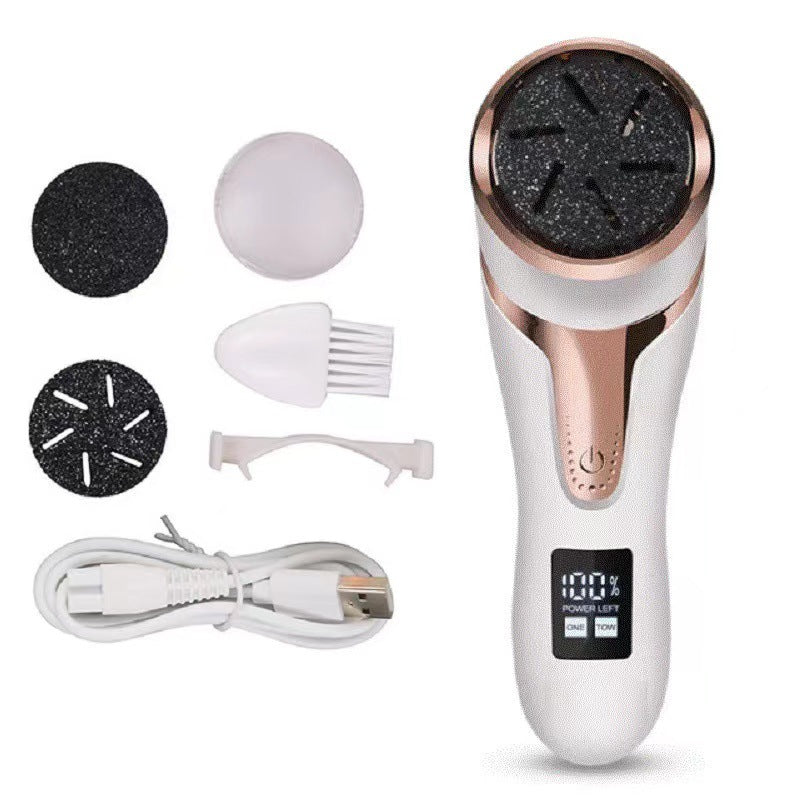 White Electric Foot Callus Remover - Rechargeable Waterproof Pedicure Tool with Automatic Dead Skin Removal-Foot Care-PEROZ Accessories