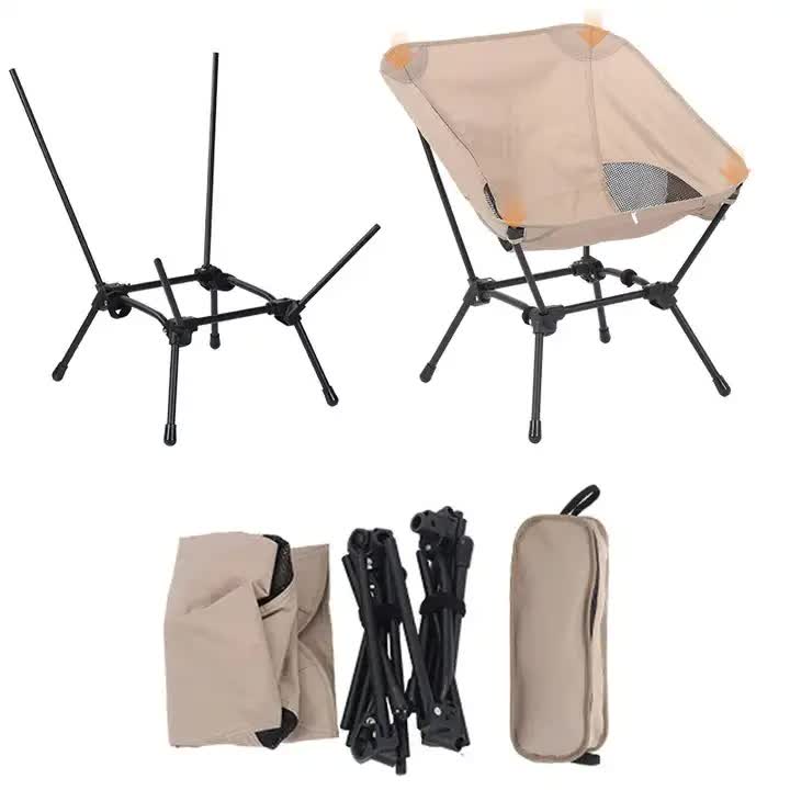 Black Portable Lightweight Folding Beach Chair - Compact Fishing Chair with Square Legs for Outdoor Use-Furniture > Outdoor > Outdoor Chairs-PEROZ Accessories