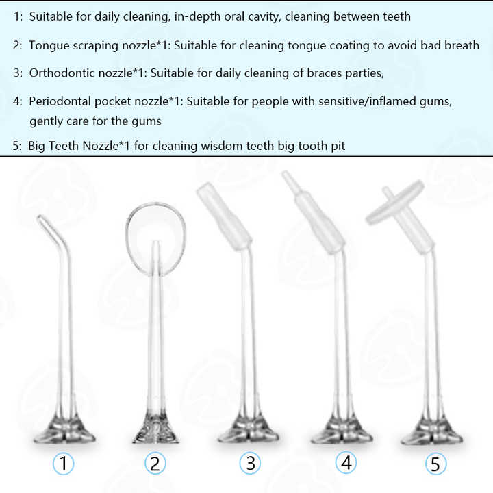 Pink 300ML Cordless Water Flosser with 5 Nozzles - Rechargeable Portable Oral Irrigator-Oral Care-PEROZ Accessories