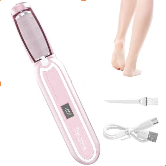 Pink Rechargeable Electric Callus Remover - 3 Speeds, LCD, for Smooth Feet-Foot Care-PEROZ Accessories
