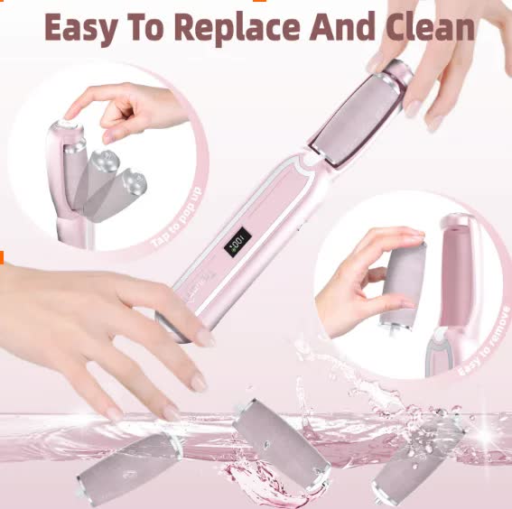 Gray purple Rechargeable Electric Callus Remover - 3 Speeds, LCD, for Smooth Feet-Foot Care-PEROZ Accessories