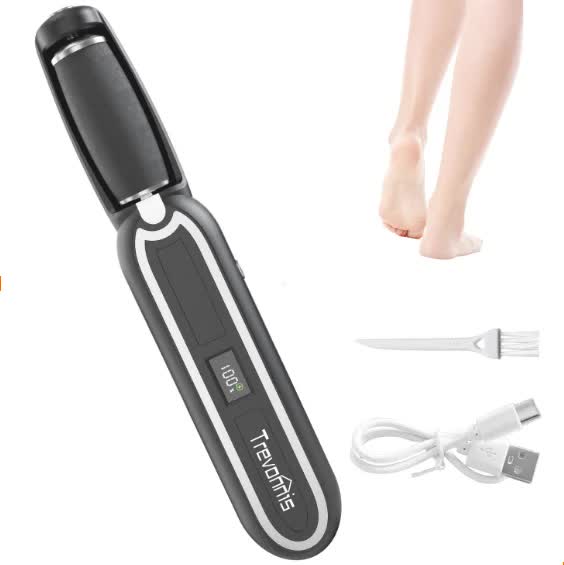 Black Rechargeable Electric Callus Remover - 3 Speeds, LCD, for Smooth Feet-Foot Care-PEROZ Accessories