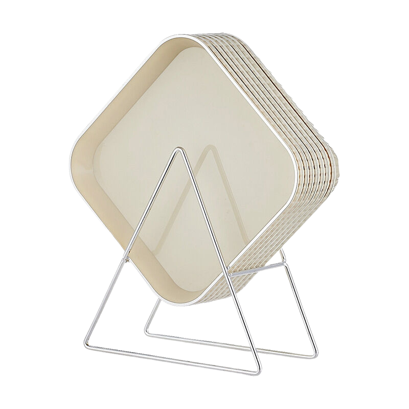 Plastic spit dinner plates with iron bracket cream white (set of eight)-Home & Garden > Kitchenware > Kitchen Utensils-PEROZ Accessories