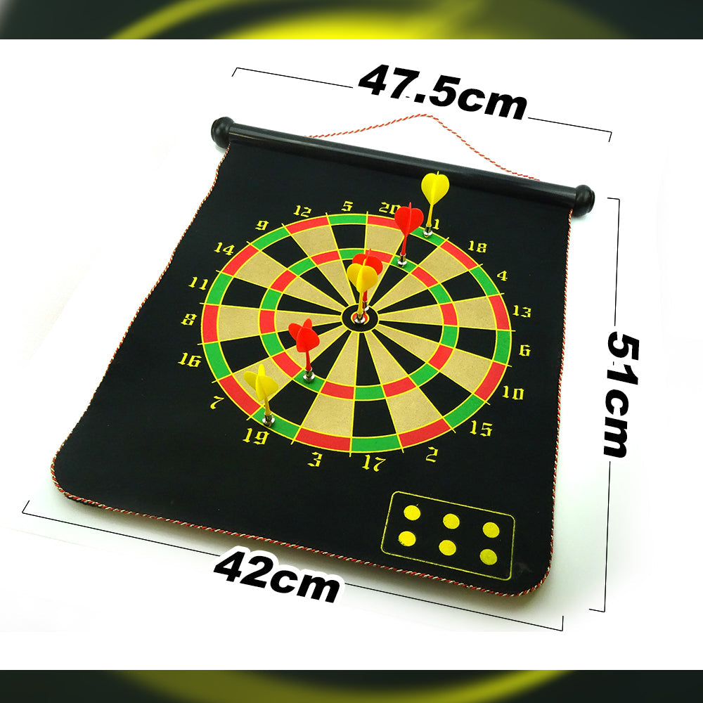 17" Magnetic Rollup Dart Board 6 Darts Large Double Side Dartboard Game-Gift & Novelty > Games > Board Games-PEROZ Accessories