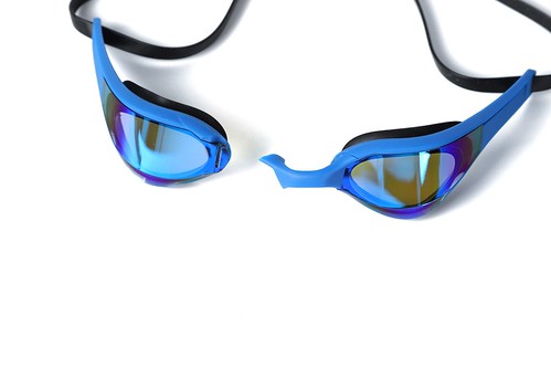 Adult blue mirrored lens swimming goggles-Health & Beauty > Health & Wellbeing > Wellness Accessories-PEROZ Accessories