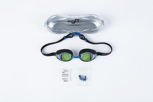 Junior mirrored lens swimming goggles golden colour-Health & Beauty > Health & Wellbeing > Wellness Accessories-PEROZ Accessories