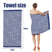 Rectangular Quick Dry Beach Towel with Tassel-Home & Garden > Pool & Accessories > Beach Towels-PEROZ Accessories