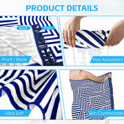 Rectangular Quick Dry Beach Towel with Tassel-Home & Garden > Pool & Accessories > Beach Towels-PEROZ Accessories