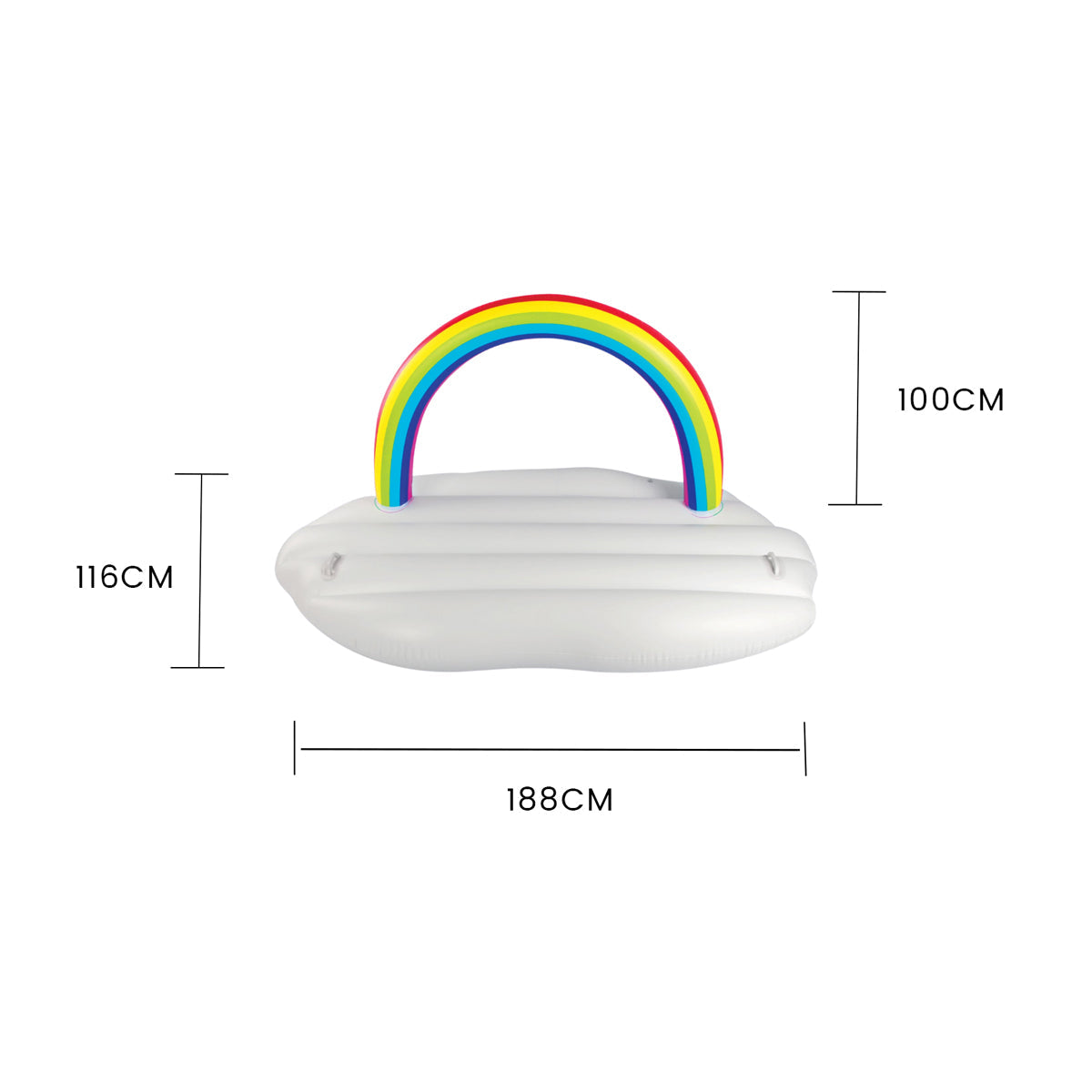 Lazy Dayz Inflatable Rainbow Cloud Float 185cm-Furniture > Bathroom > Bathtubs-PEROZ Accessories