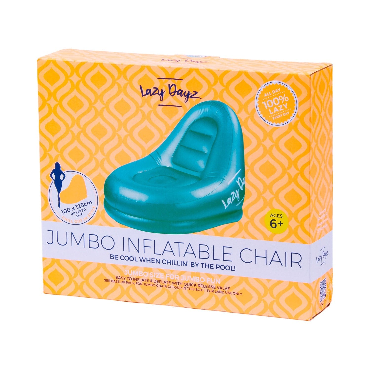 Lazy Dayz Jumbo Inflatable Chair - Teal-Home & Garden > Pool & Accessories > Pool Toys & Inflatables-PEROZ Accessories
