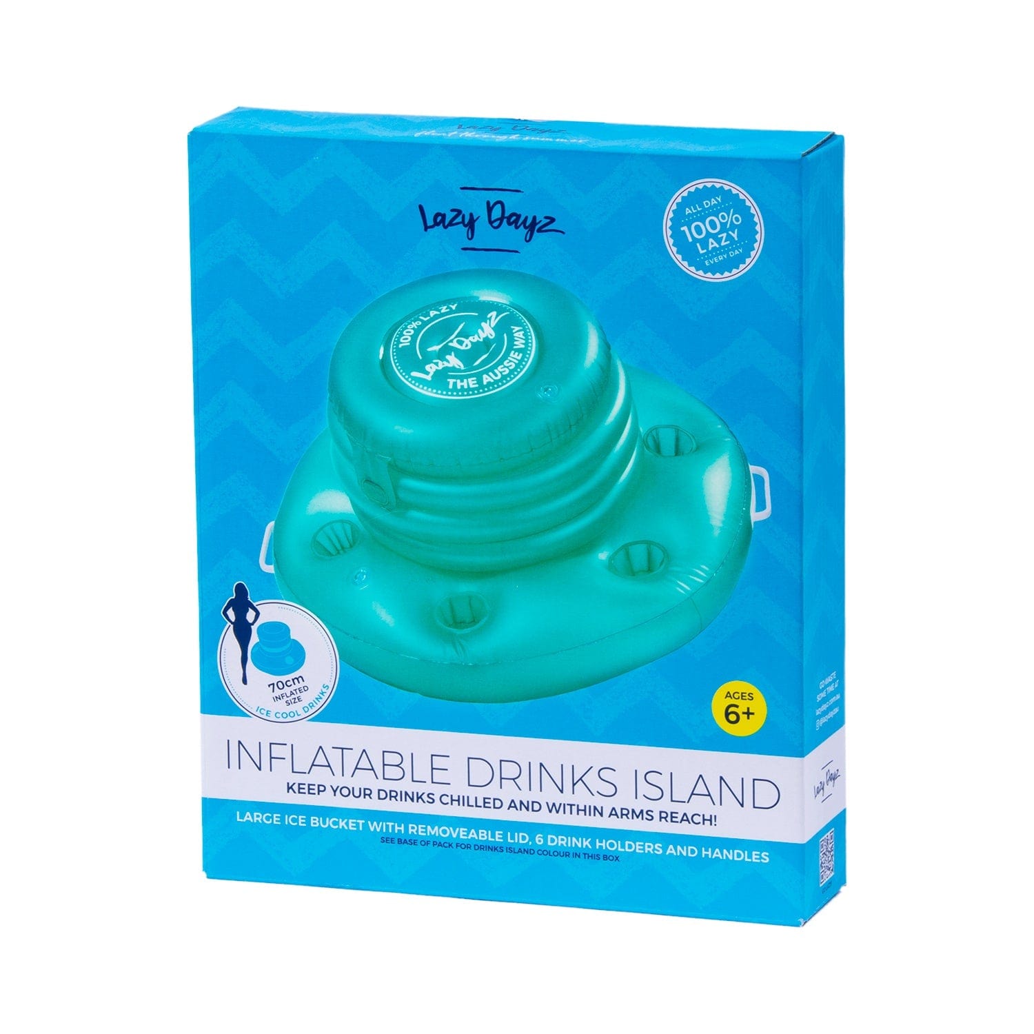 Lazy Dayz Inflatable Drinks Tub - Teal-Home & Garden > Pool & Accessories > Pool Toys & Inflatables-PEROZ Accessories