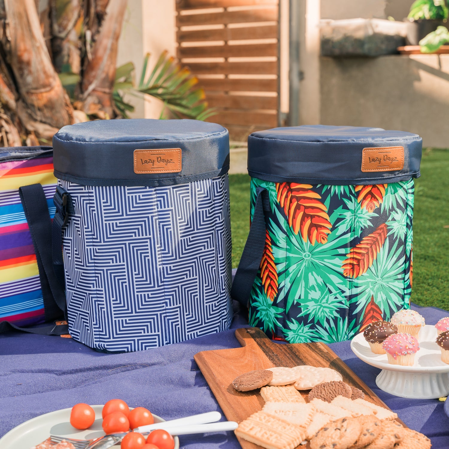 Lazy Dayz Insulated Cooler Stool - Makena-Furniture > Living Room > Ottomans & Footstools-PEROZ Accessories