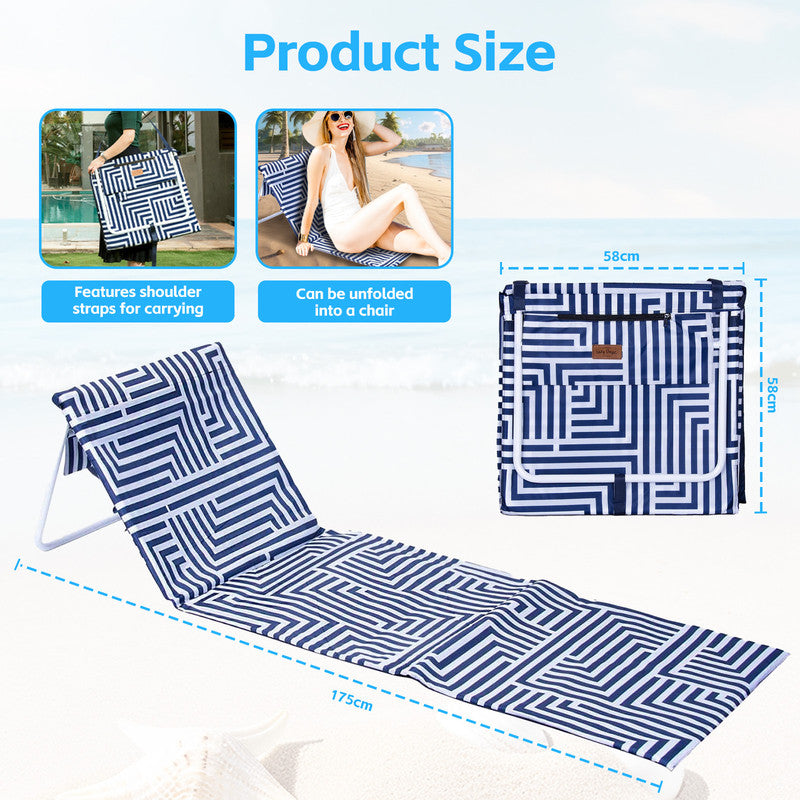 Lazy Dayz Fold Up Beach Lounger - Makena-Home & Garden > Pool & Accessories > Beach Towels-PEROZ Accessories