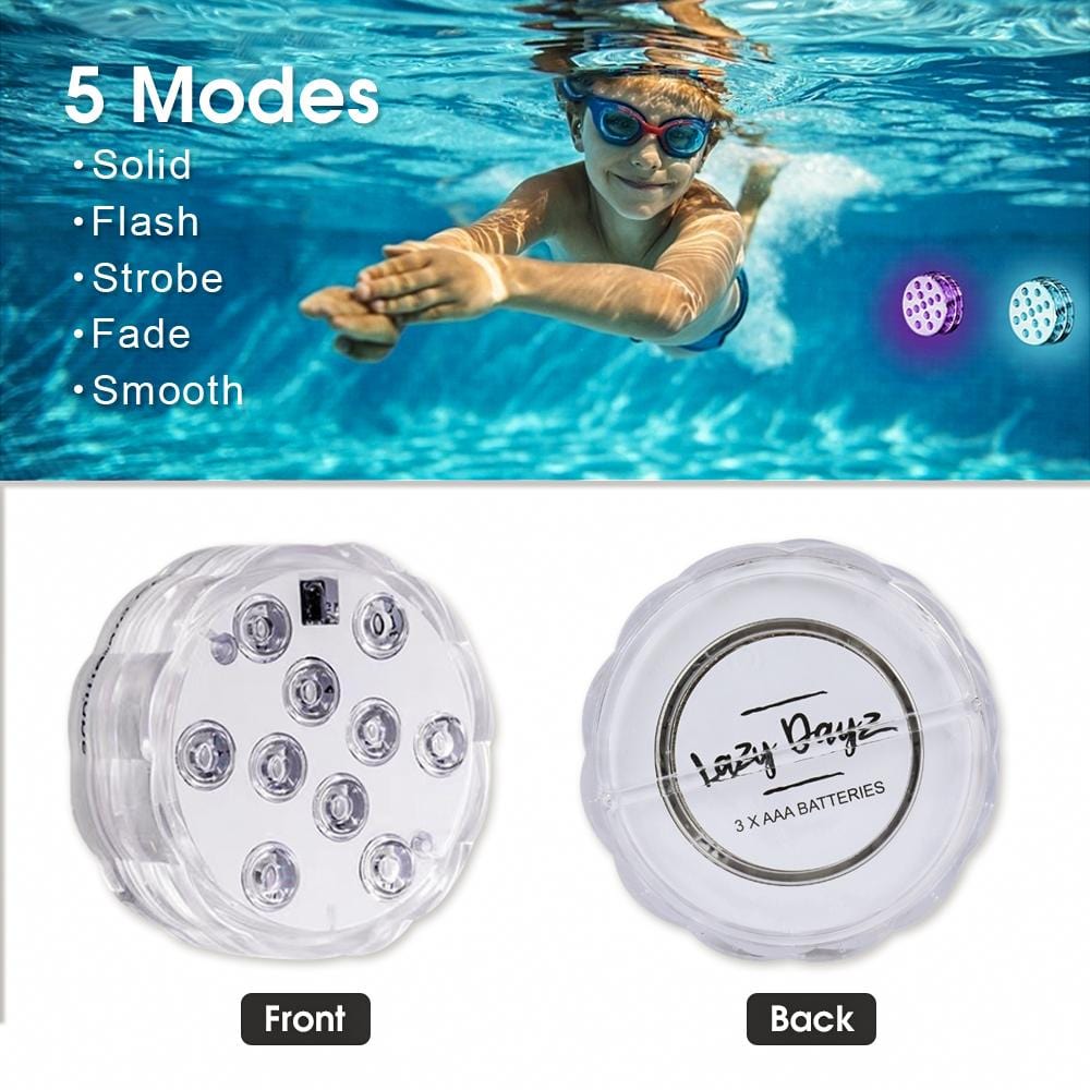Lazy Dayz 13 Colors LED Remote Pool Light 2 Pack-Home & Garden > Lighting > Night Lights & Ambient Lighting-PEROZ Accessories