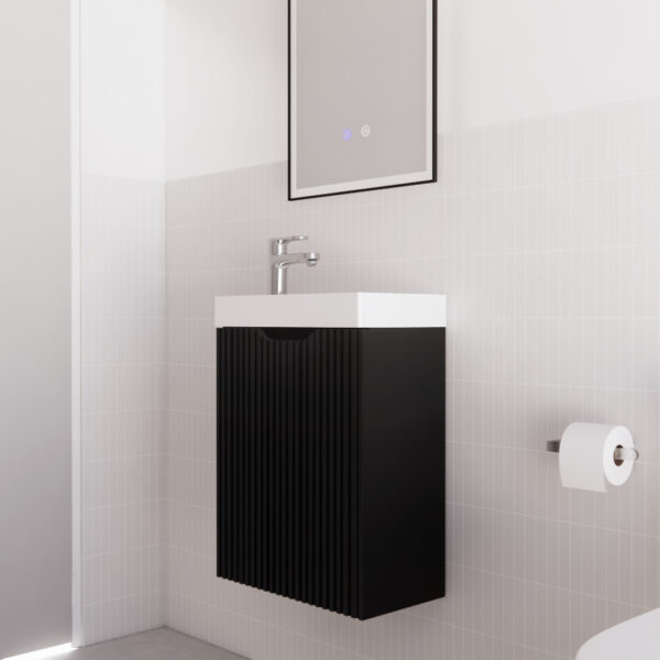450*250*550mm Vienna Matt Black Wall Hung Mini Vanity-Furniture > Bathroom > Vanity Units-PEROZ Accessories