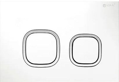 R&T Standard Cisterns Push Plates - Matte White With Chrome Trim-Furniture > Bathroom > Toilets-PEROZ Accessories