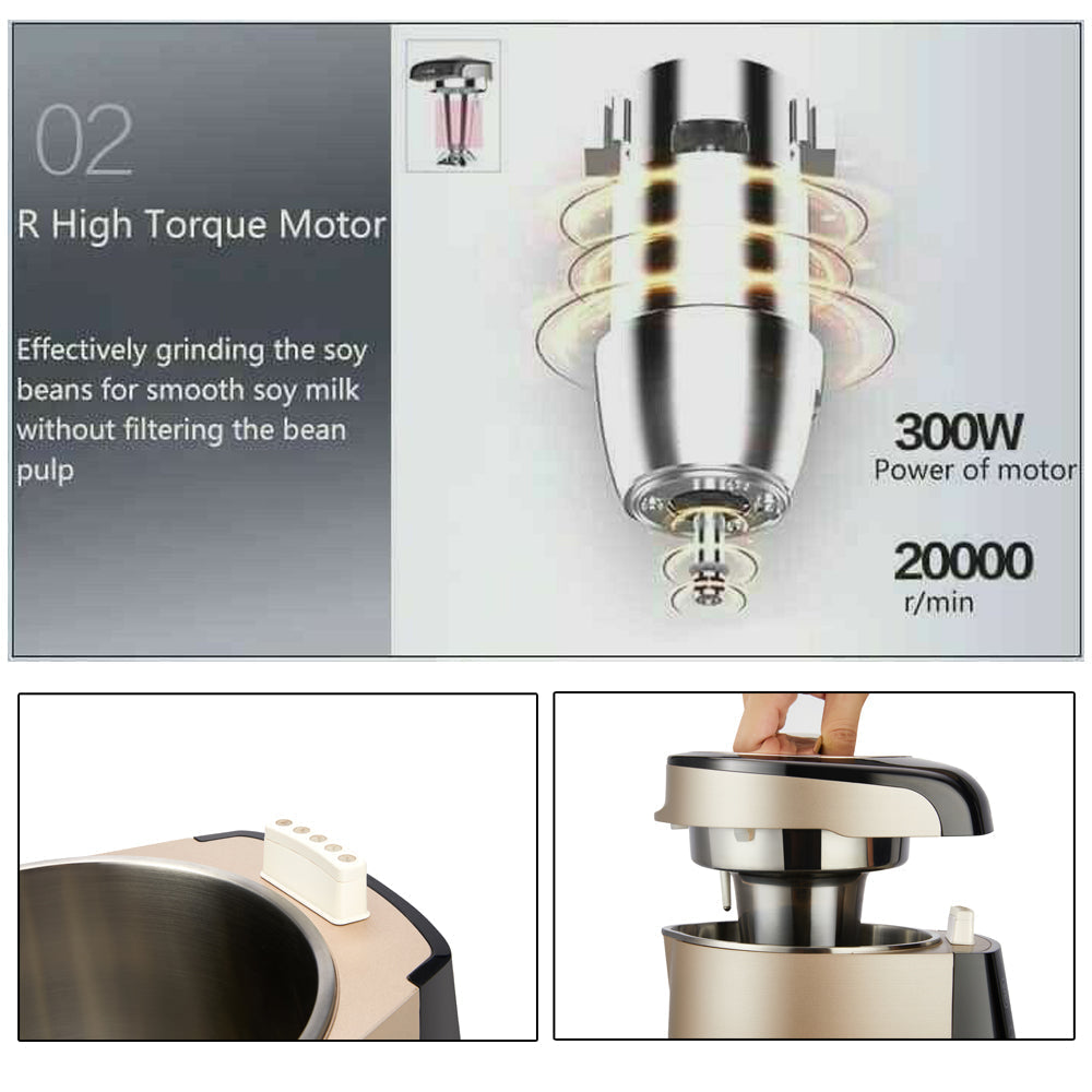 Joyoung Soy Milk Maker Machine Superfine Grinding Auto Touch Screen DJ13S- P90-Appliances > Kitchen Appliances > Food Mixers & Blenders-PEROZ Accessories