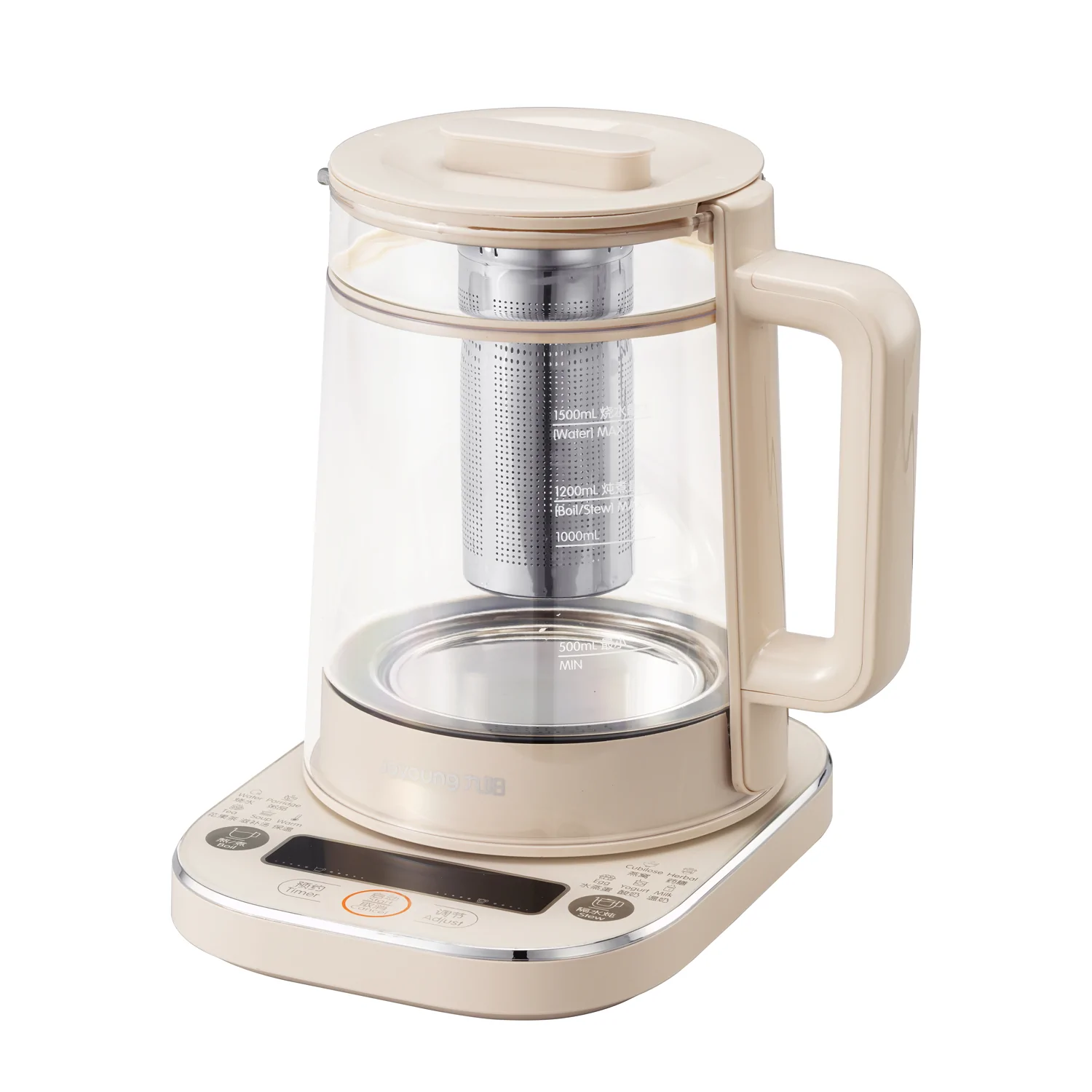 Joyoung Eletric Glass Kettle Set with stewing pot Tea Basket egg holder 1.5L-Appliances > Kitchen Appliances > Kettles-PEROZ Accessories