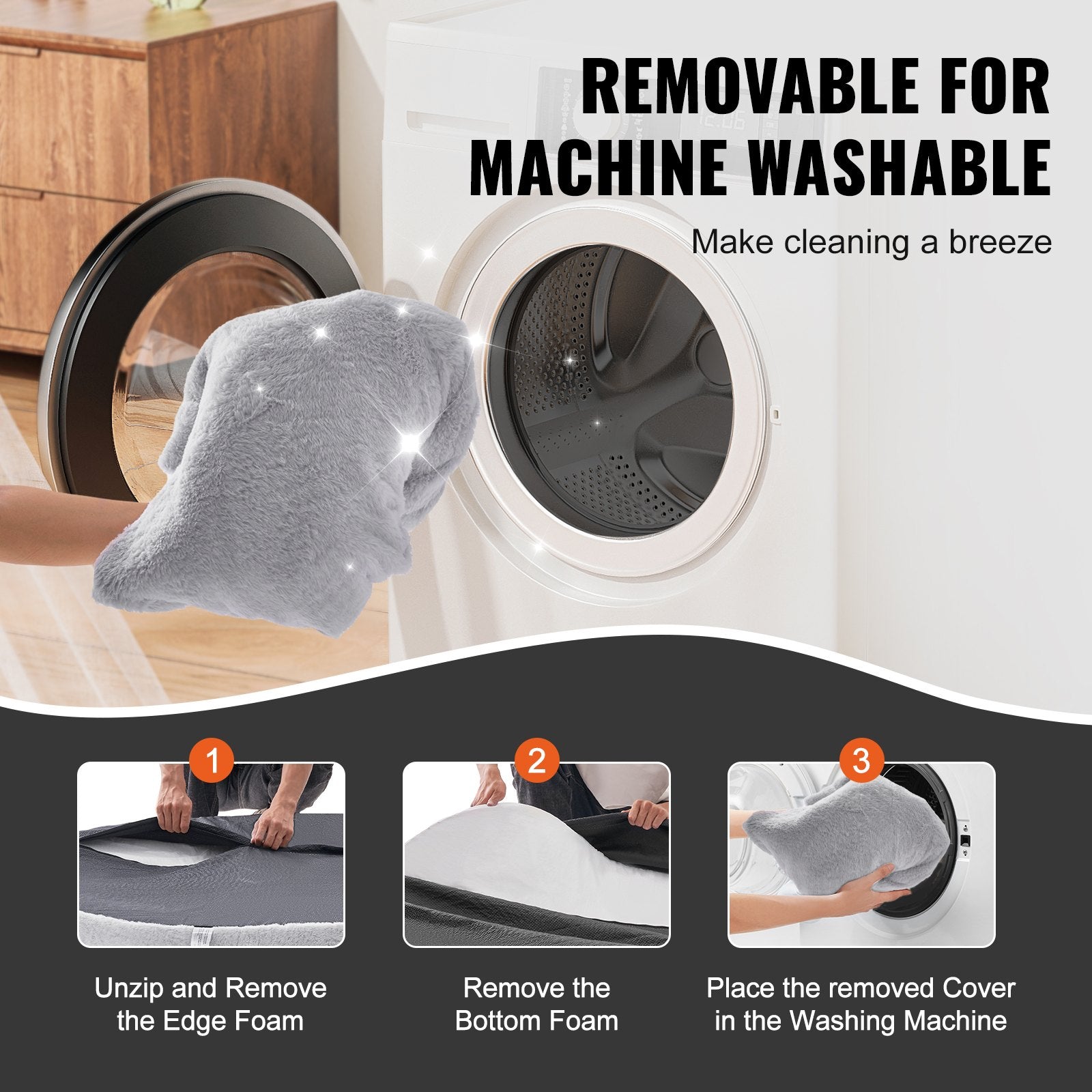 VEVOR Human Dog Bed 1825x1220x254 mm Human Size Dog Bed Washable Faux Rabbit Fur-Pet Care > Dog Supplies > Dog Beds-PEROZ Accessories