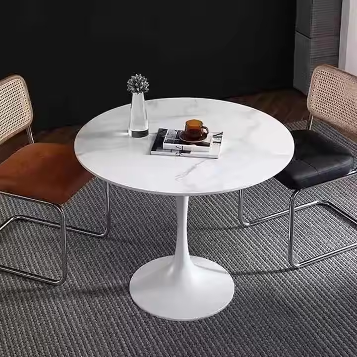 Celeste White Round Cafe Table-Furniture > Dining > Dining Tables-PEROZ Accessories