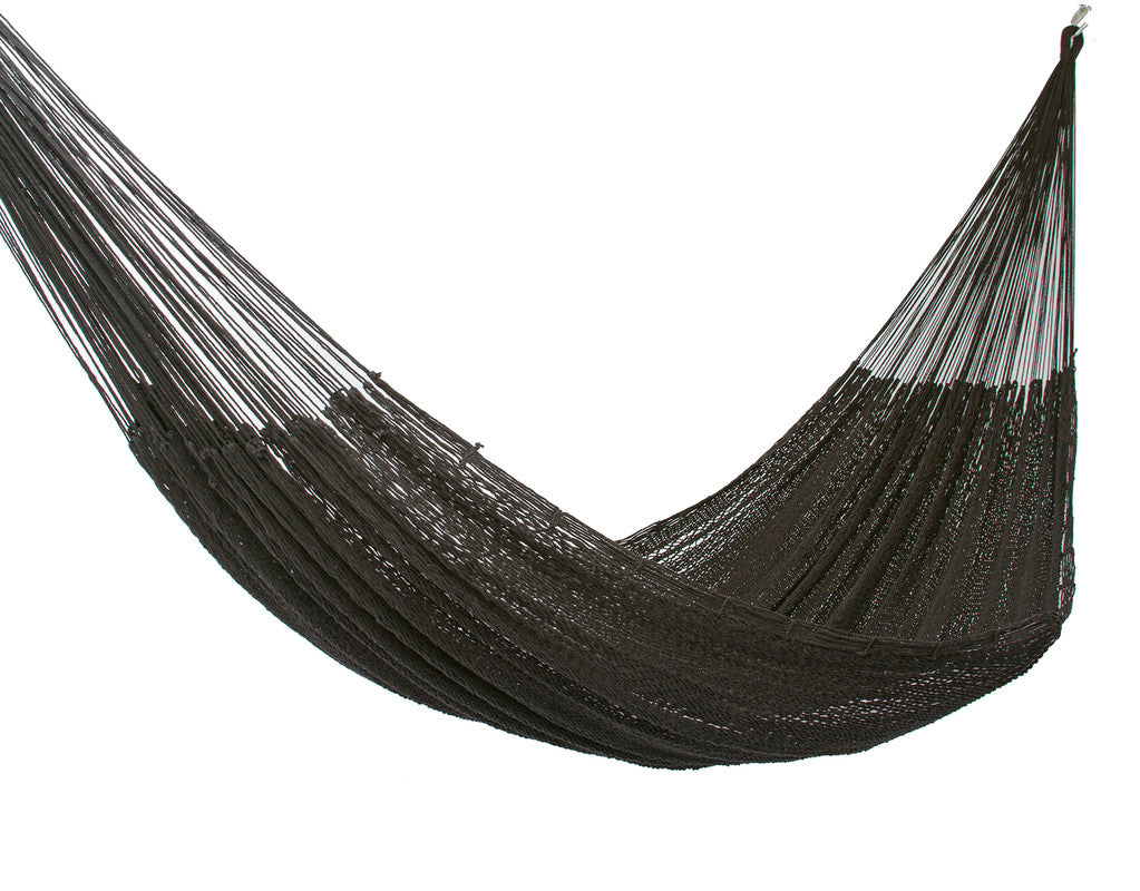 Outdoor undercover cotton Mayan Legacy hammock King size Black-Hammock-PEROZ Accessories