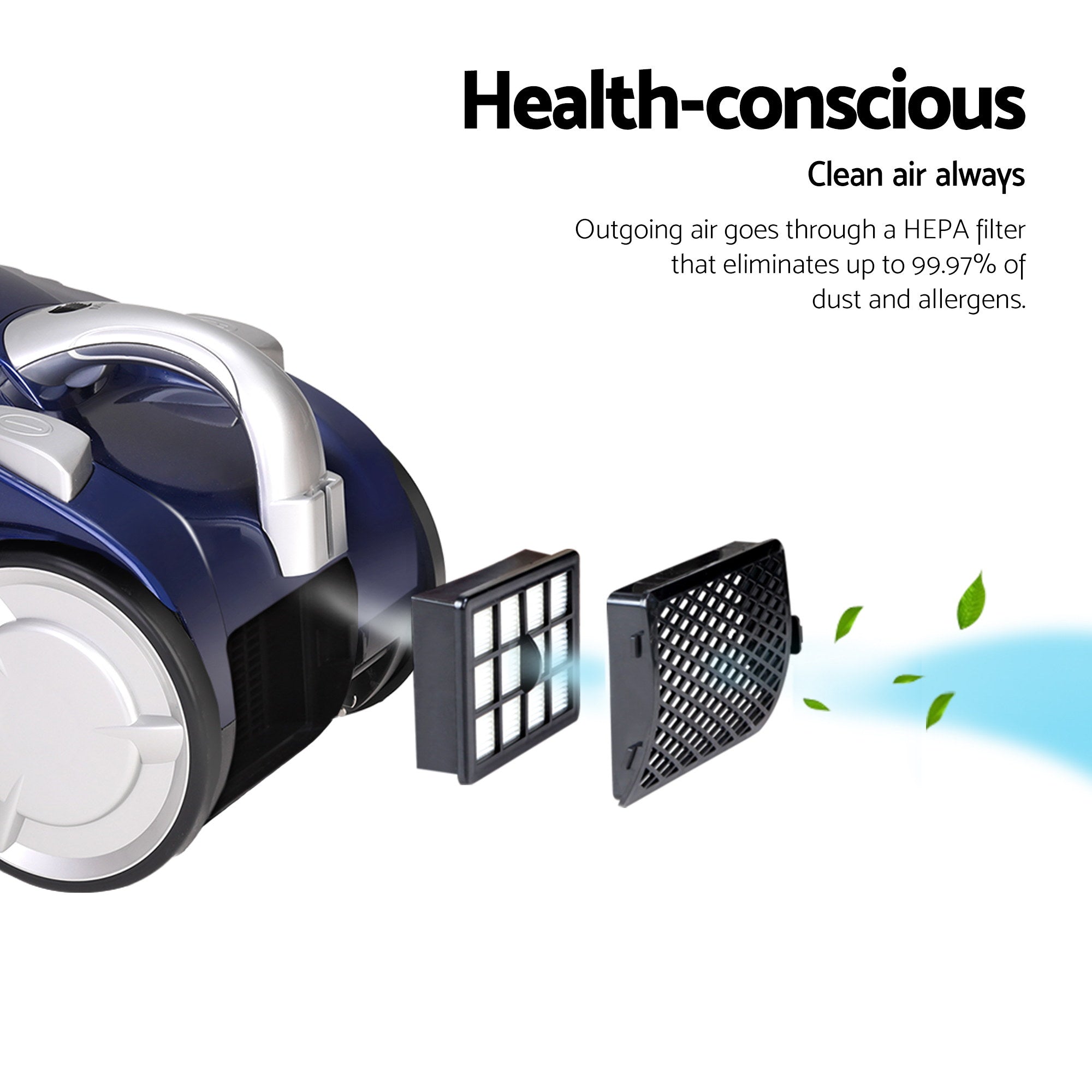 Devanti 2200W Bagless Vacuum Cleaner Blue-Vacuum Cleaners-PEROZ Accessories