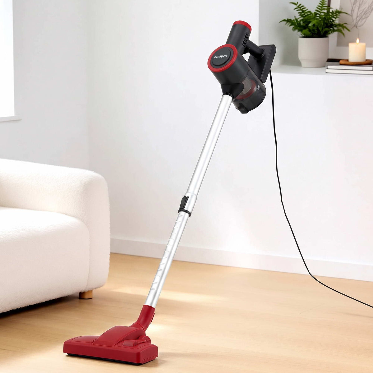 Devanti 3-in-1 Corded Stick Vacuum Cleaner, 16000Pa Strong Suction, Red-Appliances > Vacuum Cleaners > Stick Vacuums-PEROZ Accessories