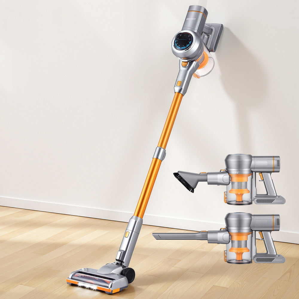 Devanti 300W Stick Vacuum Cleaner Cordless Self-Standing Golden-Appliances > Vacuum Cleaners > Vacuum Cleaner Accessories-PEROZ Accessories