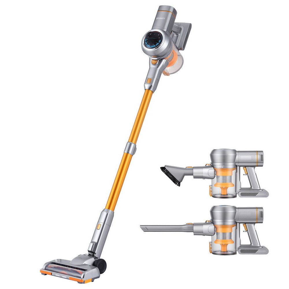 Devanti 300W Stick Vacuum Cleaner Cordless Self-Standing Golden-Appliances > Vacuum Cleaners > Vacuum Cleaner Accessories-PEROZ Accessories