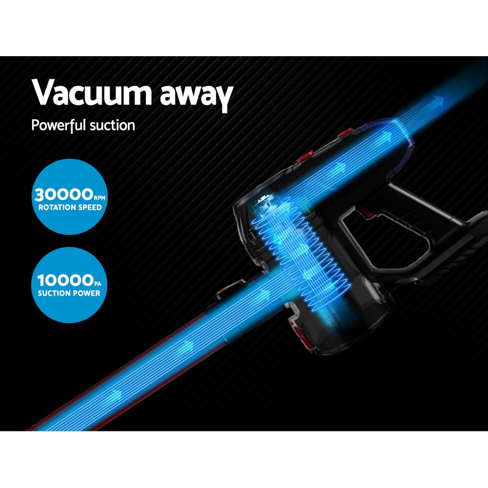Devanti Stick Vacuum Cleaner HEPA Filter Red 150W-Vacuum Cleaners-PEROZ Accessories