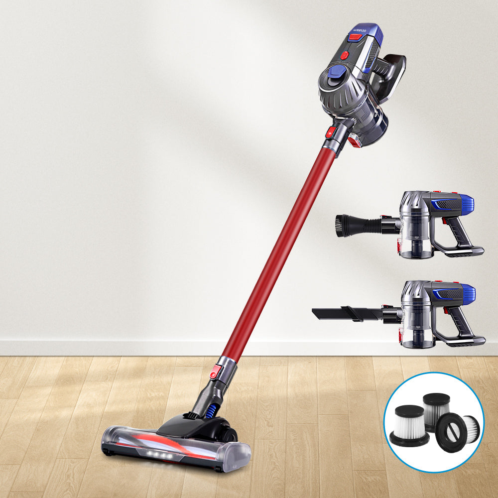 Devanti Stick Vacuum Cleaner HEPA Filter Red 150W-Vacuum Cleaners-PEROZ Accessories